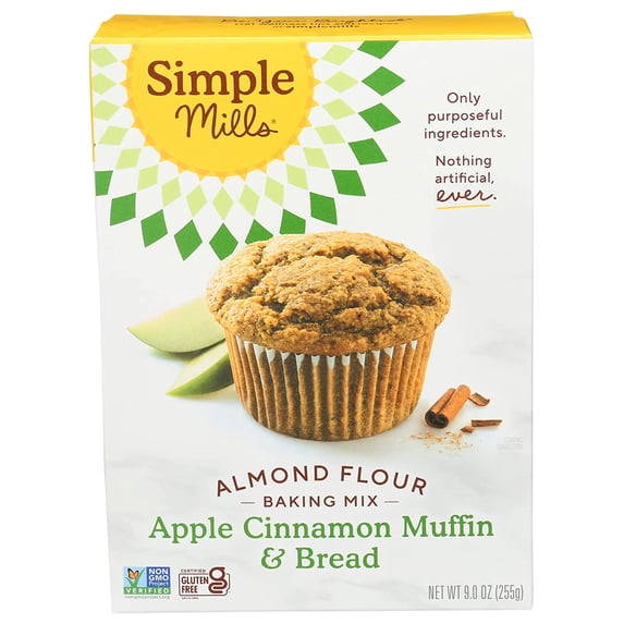 Simple Mills Mix of Apple Cinnamon Rolls and Muffins, 9 ounces Pack of 6