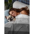 thumbnail image 3 of Black Grey Ombre Queen Size Flat Sheet, Wrinkleproof & Fadeproof Cooling Flat Bed Sheet Only, Modern Abstract Art Farmhouse Striped Breathable Soft Bedding Top Sheets 90 x 102 Inches, 3 of 8