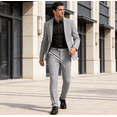 thumbnail image 4 of HBDesign Men's 2 Piece Seersucker Suit Set Lightweight Breathable Striped Blazer Pants for Business Casual Wedding Daily Wear Multiple Colors, 4 of 8