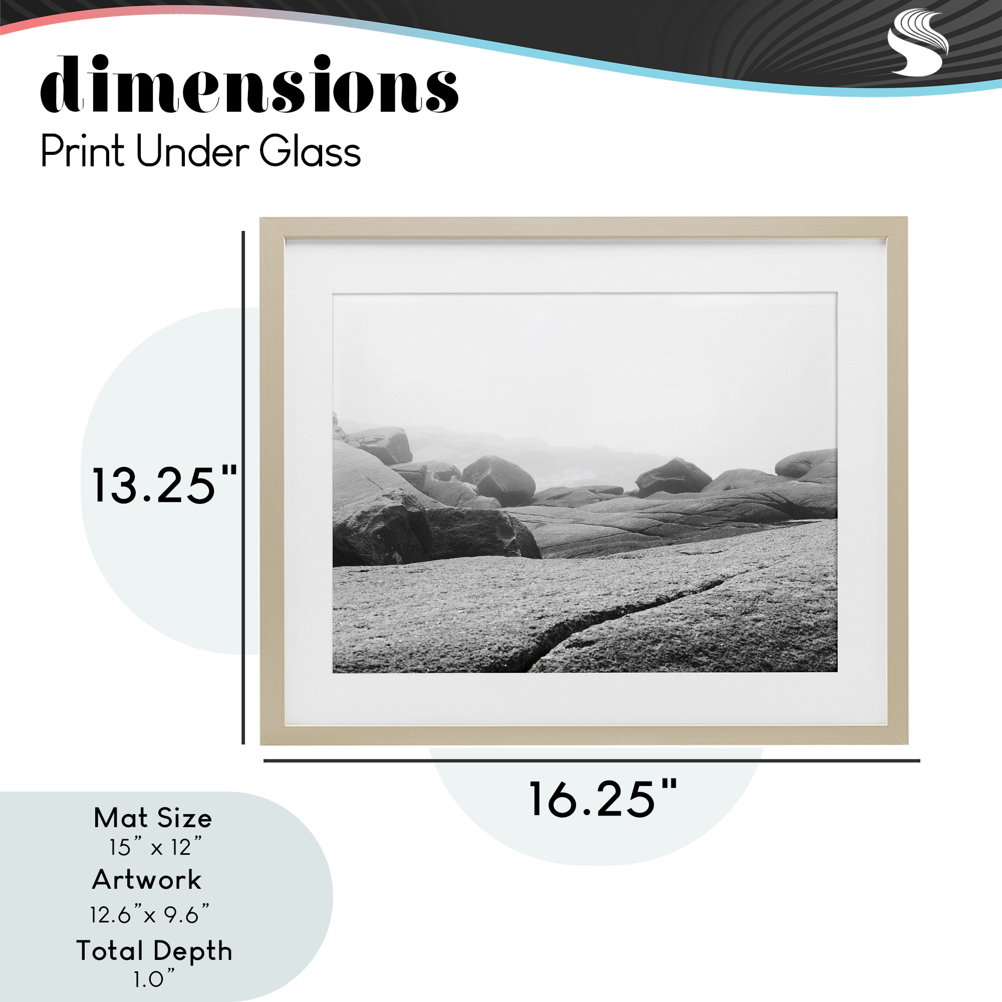 Rocks at Peggy's Cove Birch Framed Print Under Glass, design by Clive Branson