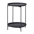 thumbnail image 2 of Yyuenw Double-layer Round Small Coffee Table,2-Tier Side Table Nightstand,Plastic Small Corner Table Modern Concise Living Room Bedroom Small Round Table, 2 of 5