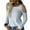 White, variant on Cutting Sleeve Women Long Sleeved Solid Color T-Shirt Slim Tops