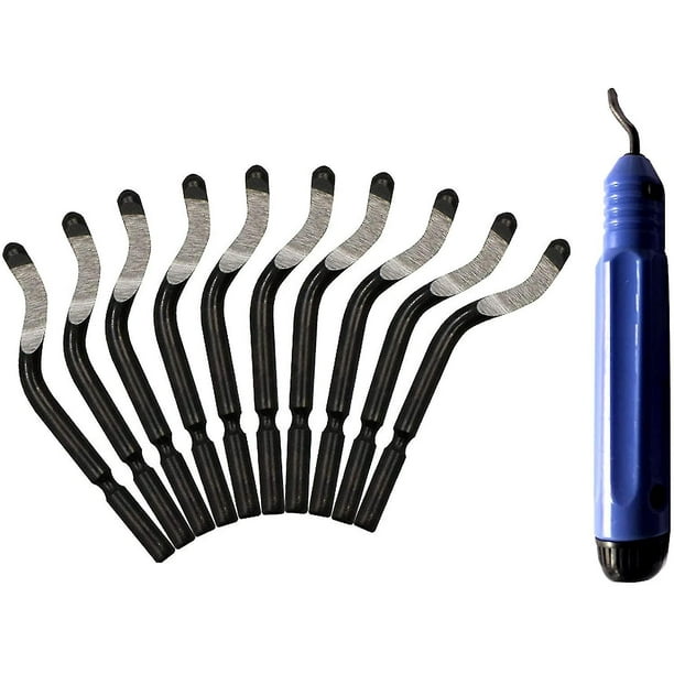 Betterlifefg11pcs Manual Portable Deburring Tool, Repair Part Tool, 1 Deburring Tools + 10