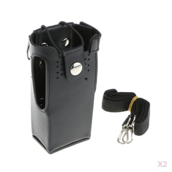 2 Pedazos Soporte de PU Cuerno Organizador de Radio Bidireccinal Adecuado para Radio GP328 GP338 Baoblaze Funda para walkie talkie