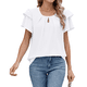 thumbnail image 2 of Blusas de Verano para Mujer, con Volantes, Corta, Cuello Redondo, Informales, Plisadas Al Frente, Básicas. XXL, 2 of 9