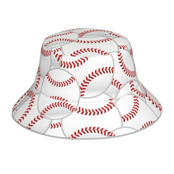 Fotbe Baseballs Sombrero Tipo Pescador con Estampado – Sombrero de Sol de Algodón de Moda para Playa, Golf, Pesca