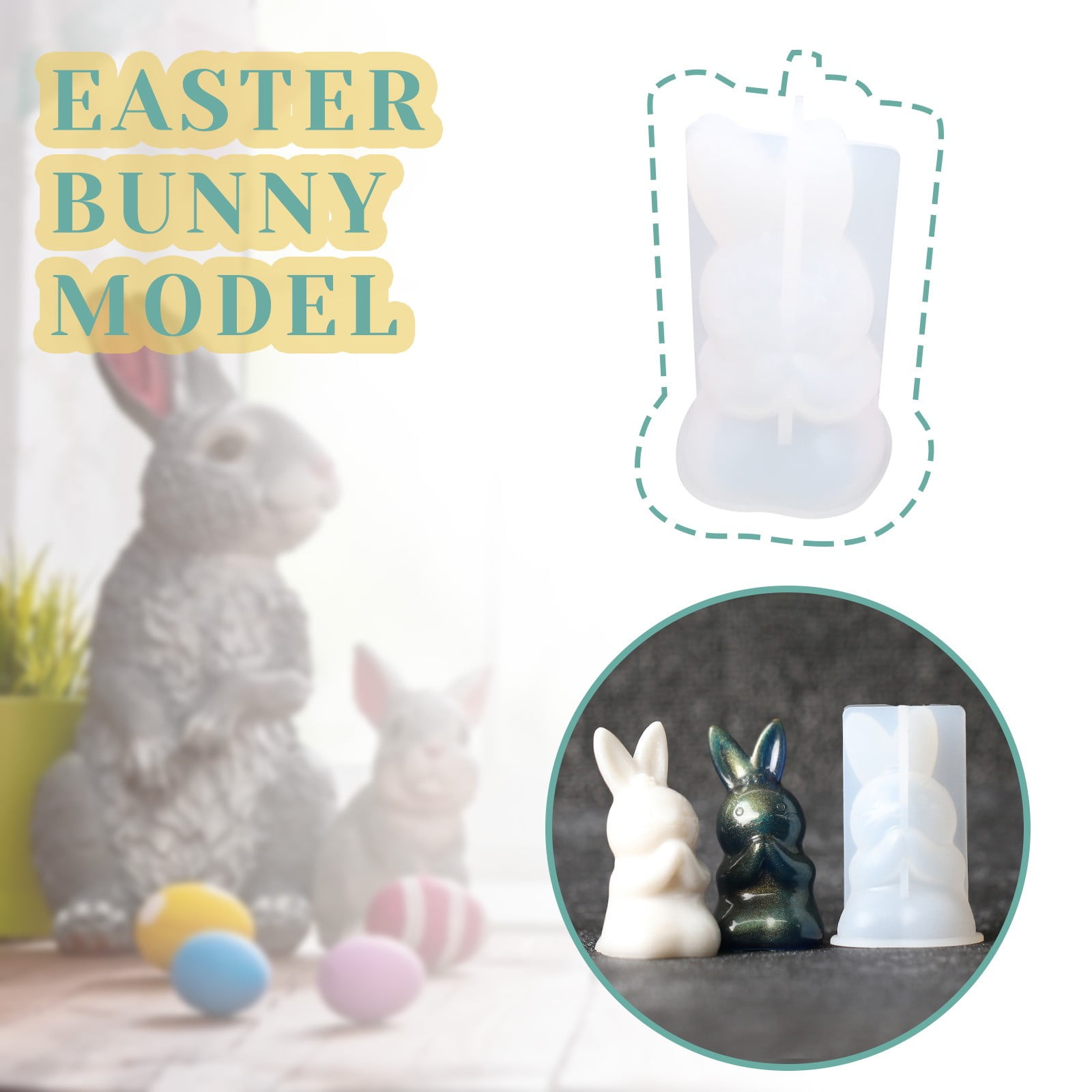 Handmade floral bunny model