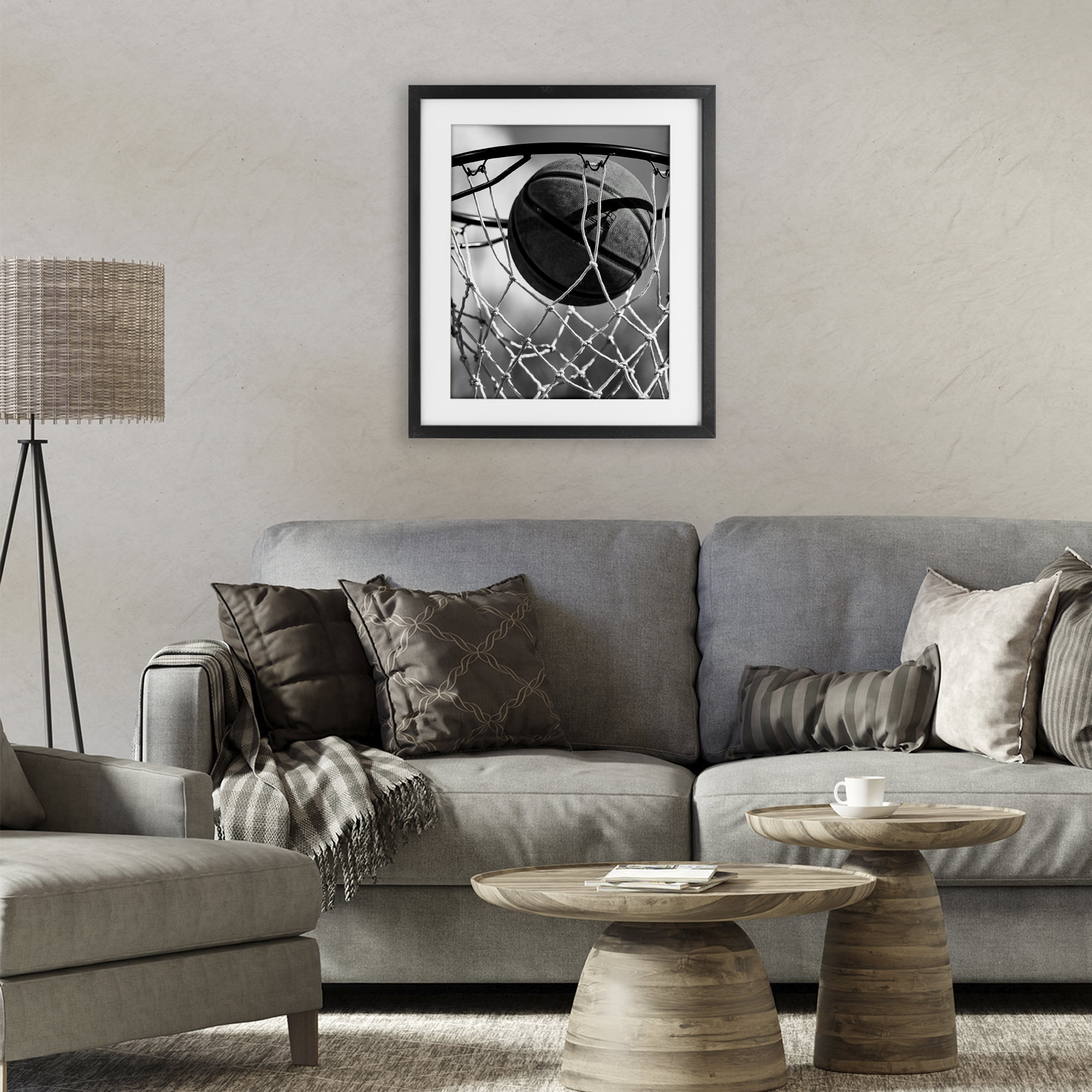 Stupell Industries Winning Basket Shot Black Framed Print Under Glass, design by Marcus Prime