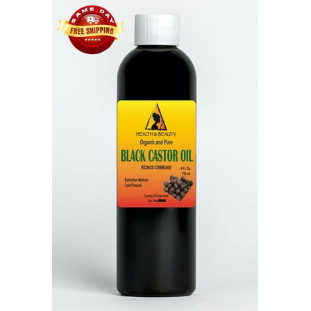Black Castor Oil Organic USP Grade Hexane Free Cold Pressed Premium Pure 4 oz