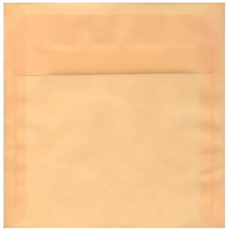 UPC: 0701936237385 | JAM 8.5×8.5 Translucent Envelopes  Ivory  250/Pack  Spring Ochre Ivory
