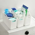 thumbnail image 4 of ViYW Storage Bins with Handles, Bathroom Kitchen Organizer Bin, Plastic Vanity Storage Bins for Hand Soap, Body Washes, Towels, Shampoos, Lotions, Bath Balls, 11.02x7.87x4.53 inch, 4 of 6