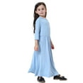 thumbnail image 6 of XAOFW Girls Dress Elegant Maxi Teen Long Sleeve Crew Neck Solid Color Fashionable Cozy Casual Daily Wear Sundress, 6 of 7