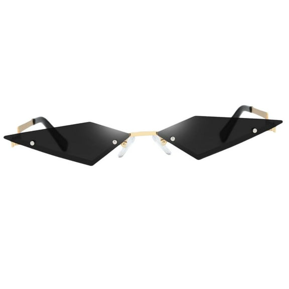 Women's Punk Eye Sunglasses Rimless UV400 Club Eyewear - Black, 151x23mm