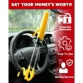 thumbnail image 6 of Steering Wheel Lock, Heavy Duty Antitheft Device and Car Security Lock with Adjustable Locking and 3 Keys, Great Vehicle and Truck Deterrent, Yellow, 6 of 7