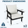 thumbnail image 6 of FOOWIN 4-Piece Patio Furniture Set, HDPE Outdoor Conversation Set with 4 Seating & Cushions, Perfect Patio Sofa Set for Garden, Porch, Backyard, Navy Frame with Grey Cushion, 6 of 6