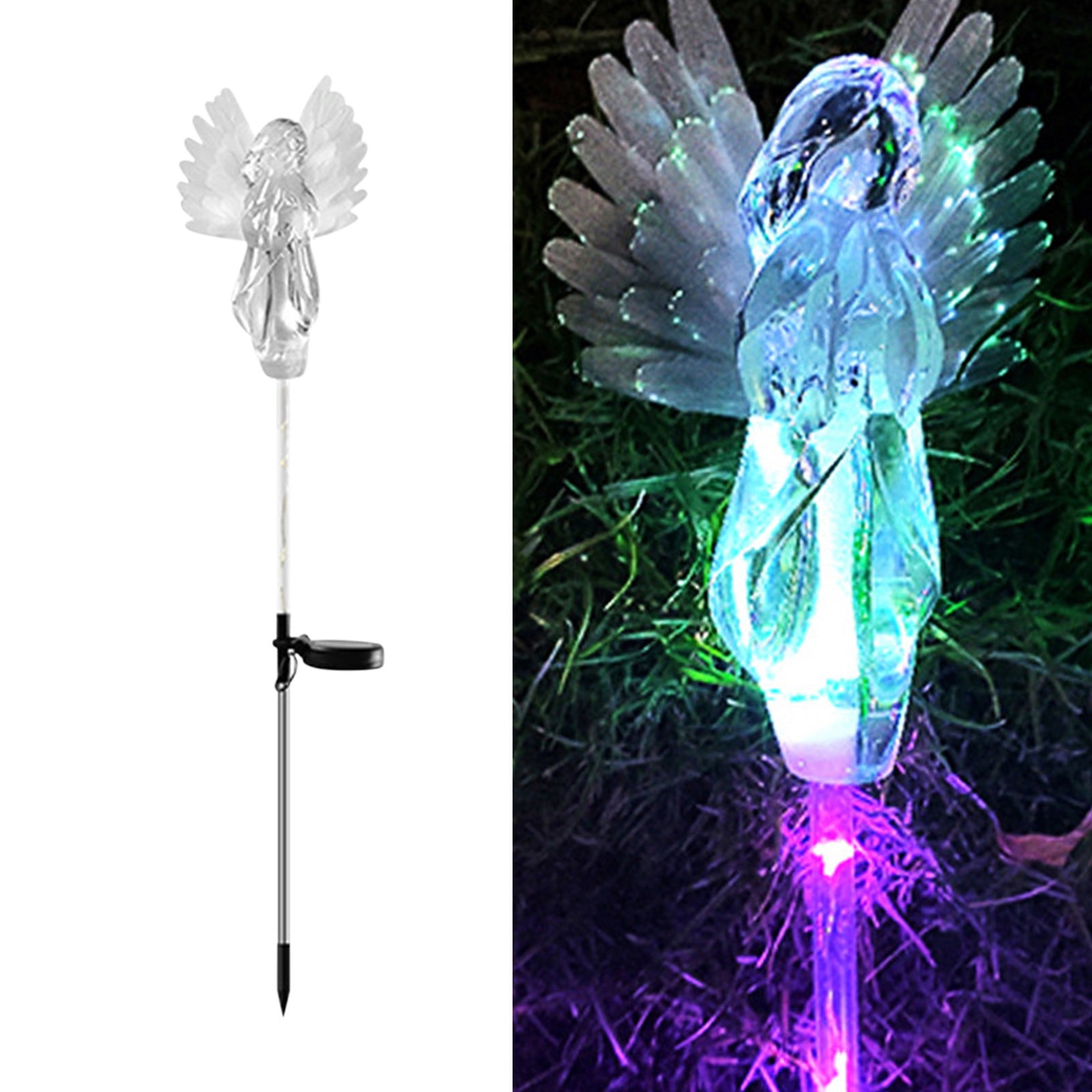 Lingouzi Solar Angel Lights Outdoor,Christmas Decorations,Color