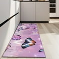thumbnail image 4 of Purple Butterfly Pattern Kitchen Rug Mat,Kitchen Runner Rugs Non Skid Washable,Decorative Kitchen Floor Mats for Kitchen,Sink,Laundry,17"X47", 4 of 5