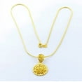 thumbnail image 2 of Fashion 24K Yellow Gold Plated Badge Pendant Women's Necklace, 2 of 9