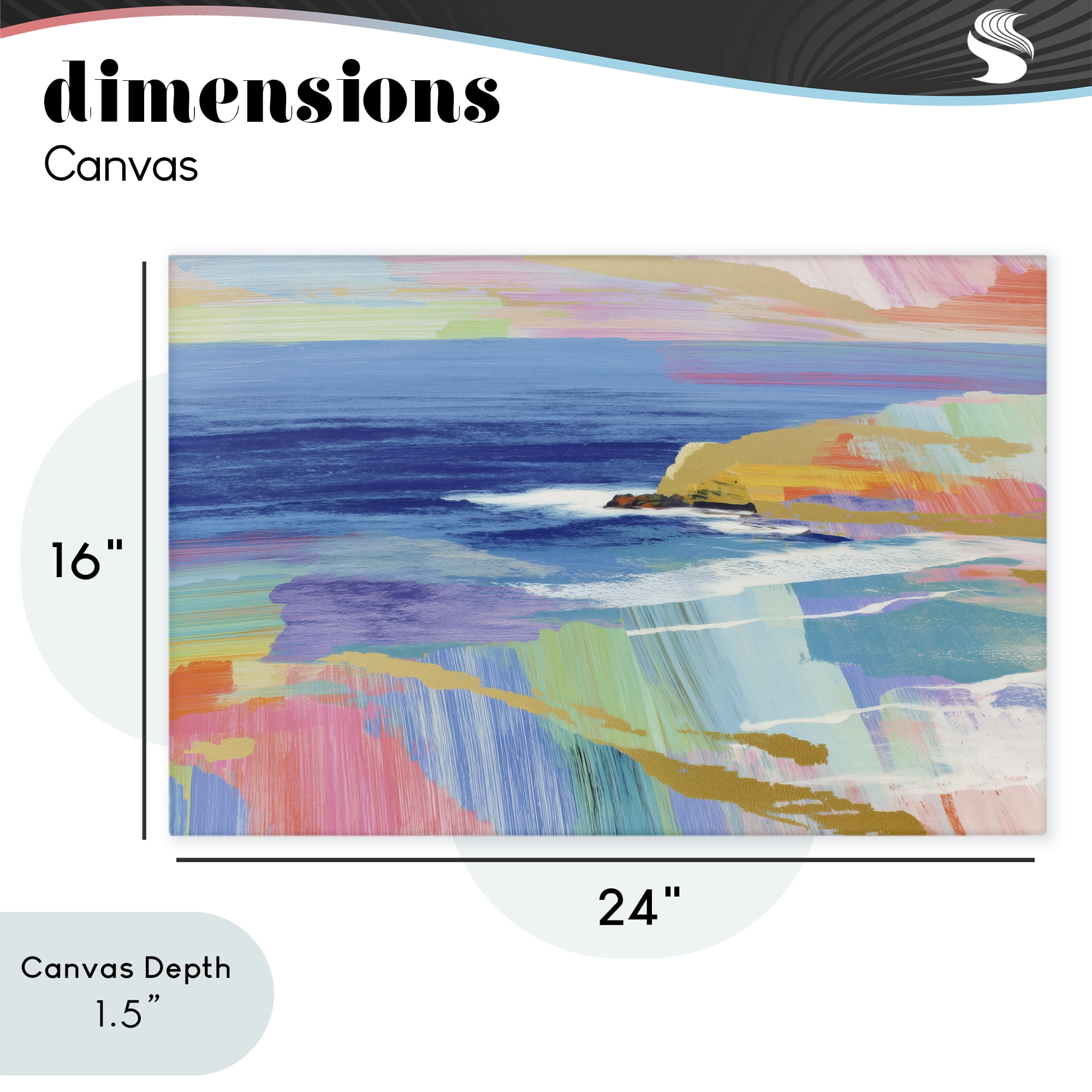 Stupell Industries Hawaii Coastline Abstraction Canvas Wall Art, design by Chromatic Storm Studio