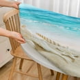 thumbnail image 3 of Beach Round Tablecloth Sea Sand Shells Waterproof Oil-Proof Table Cover Table Cloth for Indoor Dining, Outdoor Picnic Parties, Camping,Fits for Table 40-44" Inches, 3 of 6