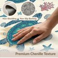 thumbnail image 6 of ODIKA 8'x10' Washable Area Rug Non-Shedding, Easy Care, Ocean Beachy Entry Themed Teal Bathroom Long Nautical Turtle Refined Structured for King Size Bedroom Under Bed, Master Suite, 6 of 7