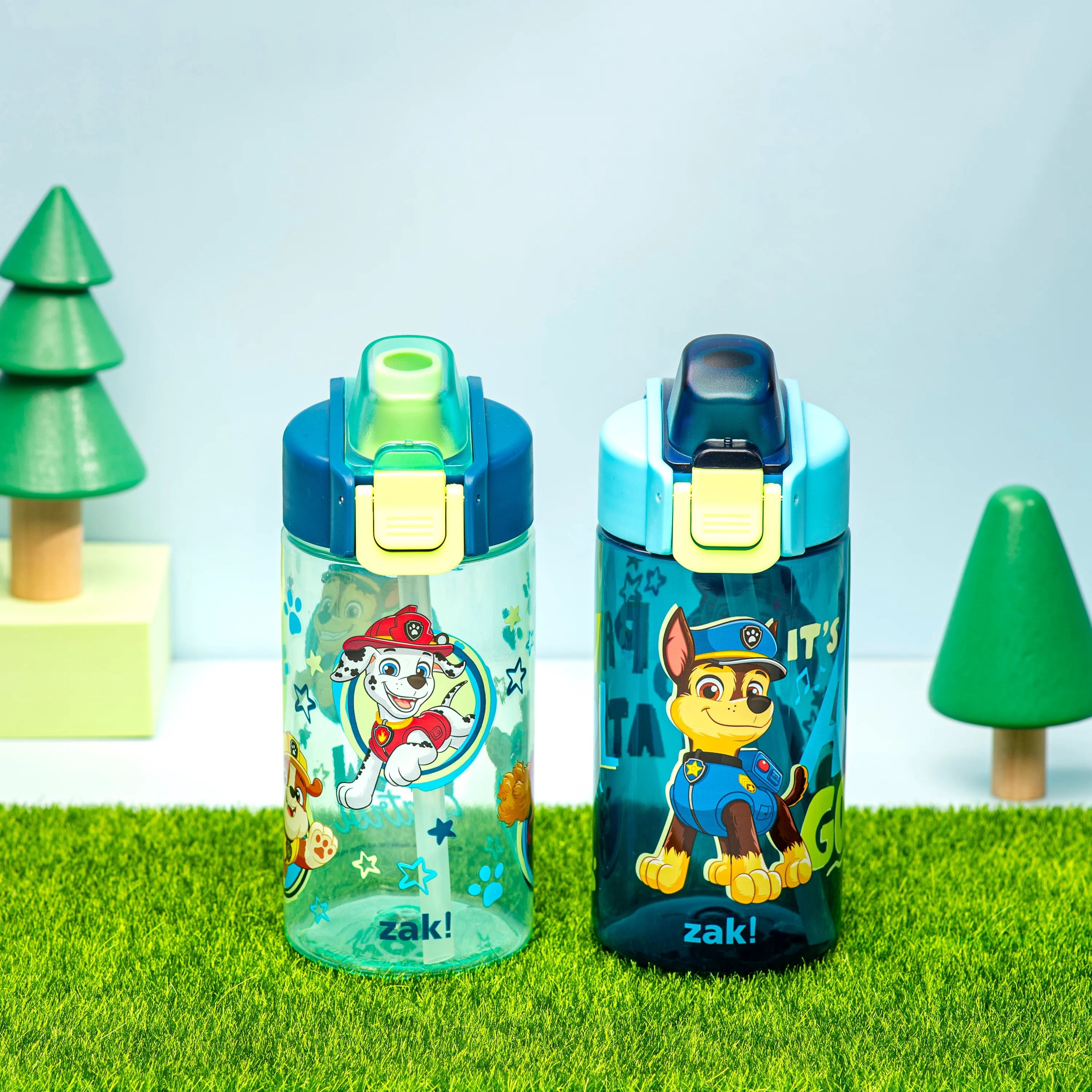 Zak Designs 16oz Paw Patrol Jubilation Durable Plastic Water Bottle, 2pk.
