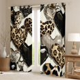 thumbnail image 2 of Homewish Love Heart Print Black Out Curtains for Female Men Adults,Animal Leopard Cheetah Print Curtains Pack of 2 (42x63 Each),Romantic Bling Glitter Bedroom Curtains,Lightweight Room Decor, 2 of 6