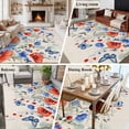 thumbnail image 5 of 5'x7' Area Rugs for Living Room Bedroom, Red Blue Flowers Washable Rug Carpet Runner Indoor Outdoor, Spring Floral Farmhouse Botanical Rustic Non Slip Floor Mats Area Rug for Kitchen, Nursery, 5 of 8