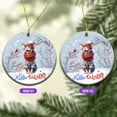 thumbnail image 2 of Hello Winter Sphynx Smiling in Red Scarf Hat Welcome Christmas Ceramic Round Ornament Cat Lover Kitten Owner Gifts Idea Home Tree Decor - 00017, 2 of 5