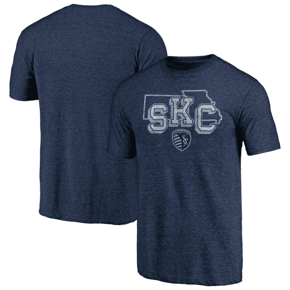 Men's Navy Sporting Kansas City Tri State Tri-Blend T-Shirt