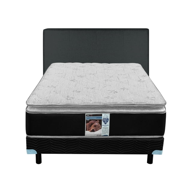 Colchón King Size Kunis + Box + Cabecera Gris Oxford