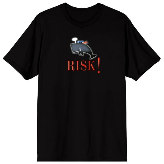 Risk! Whale With a Hat Adult Black Short Sleeve Tee - Medium