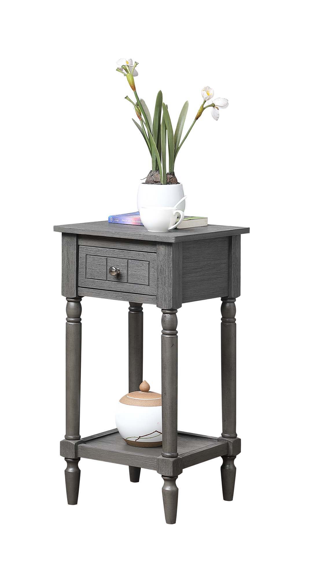 Convenience Concepts French Country Khloe 1 Drawer Accent Table with Shelf, Mahogany