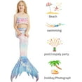 thumbnail image 4 of 4PCS Mermaid Tails for Swimming for Girls Kids Mermaid Swimsuit Costume Princess Bikini Set Bathing Suits High quality, 4 of 5