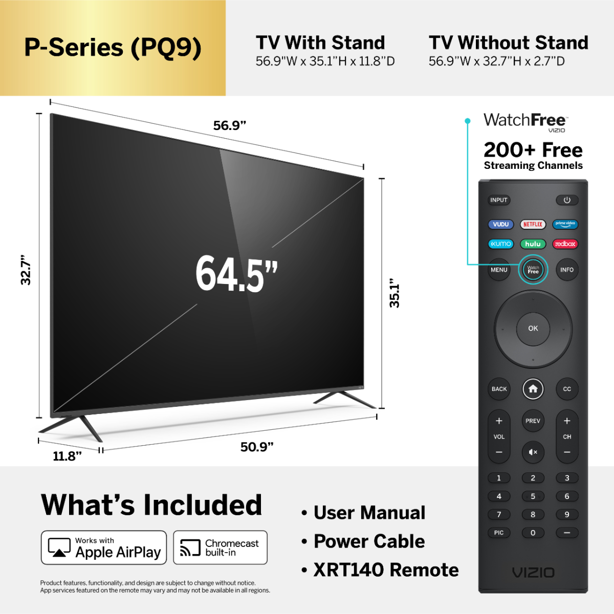VIZIO 65" Class 4K UHD Quantum Smartcast Smart TV HDR P-Series P65Q9-H1 - image 5 of 19