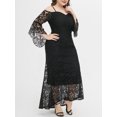 thumbnail image 4 of Vestido de encaje de talla grande para mujer, hombros descubiertos, elegante para boda, 4 of 8