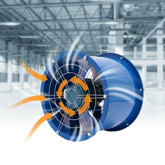 Miumaeov 16'' Axial Fan Cylinder Pipe Fan Blower Spray Booth Paint Fumes Ventilation Exhaust Extractor Fan 1420r/min