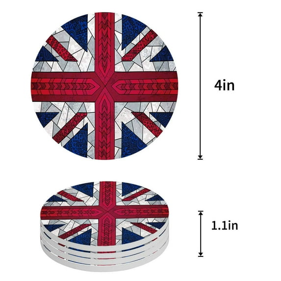 FMSHPON Halloween Theme Pumpkin Pattern Set of 8 Round Coaster for Drinks, Absorbent Ceramic Stone Coasters Cup Mat with Cork Base for Home Kitchen Room Coffee Table Bar Decor