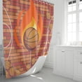 thumbnail image 4 of Basketball Shower Curtain Sets - 4PCS Sports Shower Curtain for Boys Bathroom Set Boys Flaming Basketball Shower Curtain Bathroom Set with Rug, Toilet Cover and Bath Mat, 12 Hooks, 4 of 7