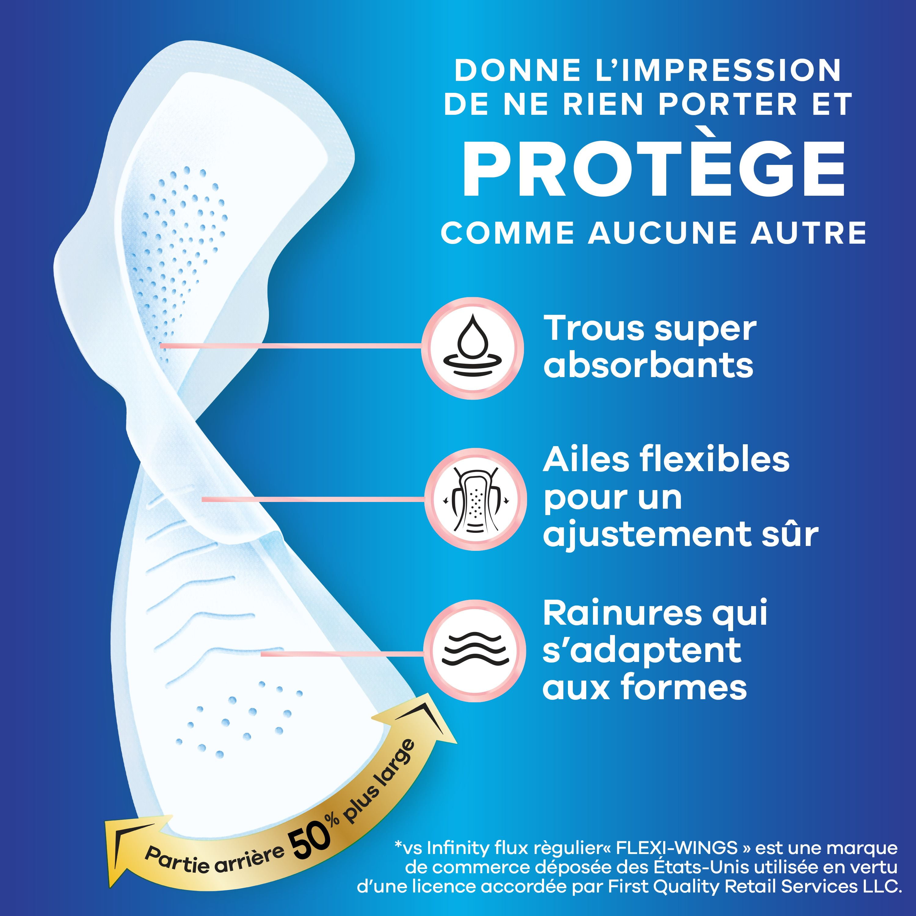 Always Infinity Feminine Pads for Women, Flexfoam Pads with Wings, Size 5, Extra Heavy Overnight Absorbency, Unscented, 11CT