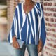 thumbnail image 3 of Blusa informal con cuello en V y manga larga abullonada estampada para mujer Fridja  czfsfas4759, 3 of 8