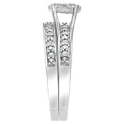 Forever Bride 10K White Gold 1/3 Carat Diamond Wedding Bridal Set for Women