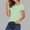 A_ Green, variant on Women's Crew Neck Short Sleeve T Shirt Burgundy Wine Tone & Navy Denim Striped Casual Fashion Top for Daily Wear Beach Summer Vacation Black L