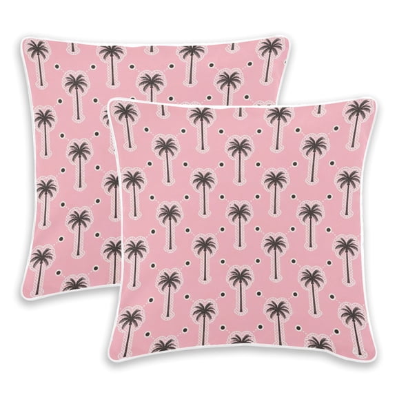 2 Pack Pillow Covers Pink-lacepalm Printed Decorative Pillow Case with Hidden Zipper, (No Pillow Insert)