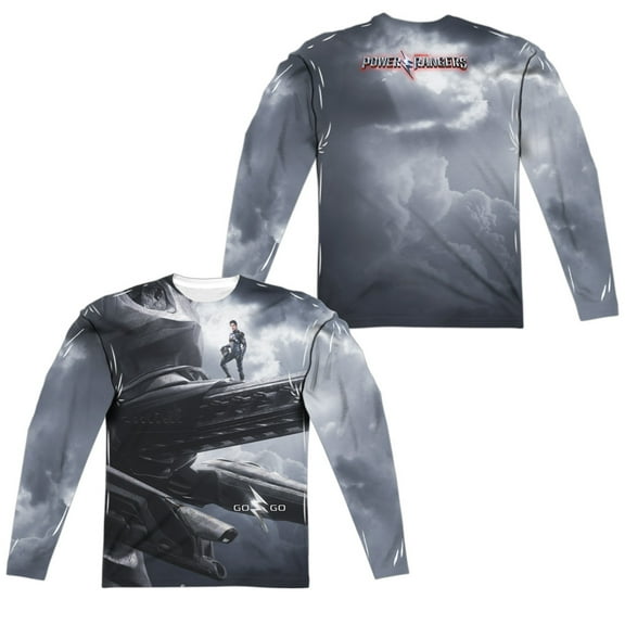 Power Rangers - Black Zord Poster (Front/Back Print) - Regular Fit Long Sleeve Shirt - Medium