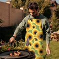 thumbnail image 4 of Green Sunflower Pattern Apron-Garden Aprons for Women with Pockets-Cotton Linen Waterproof Kitchen Cooking Gardening Aprons Adjustable for Kitchen,Cooking,BBQ and Salon 33x27 Inch, 4 of 7