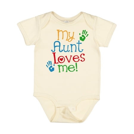 

Inktastic My Aunt Loves Me Outfit Gift Baby Boy or Baby Girl Bodysuit