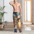 thumbnail image 2 of Logiee Sailing Dancing Dolphin Print Pajama Pants for Men,Men’s Pajama Bottoms,Mens PJ Pants with Pockets & Button Fly-Small, 2 of 6