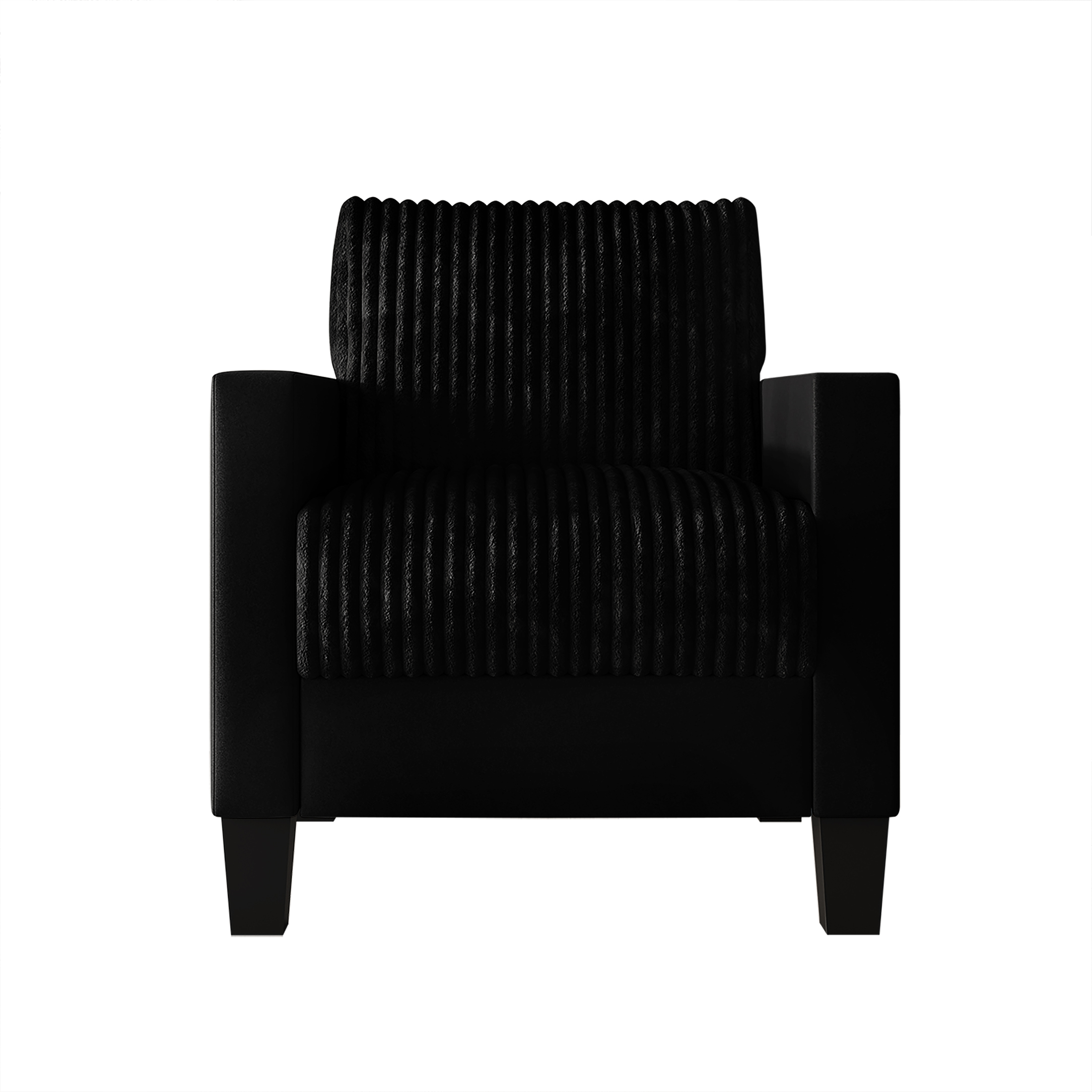 Castle Place Contemporary Corduroy Velvet Chair, Black
