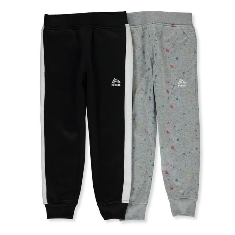 RBX Girls' 2-Pack Joggers - paint spl, 7 - 8 (Big Girls) 